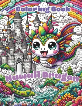 Paperback Kawaii Dragon Coloring Book: For Kids & Adults - 50 Cute and Fun, Dragons and Fantasy Animals Book