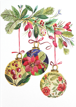Hardcover Botanical Ornaments Small Boxed Holiday Cards Book