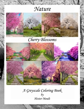 Paperback Nature - Cherry Blossoms: A Greyscale Coloring Book