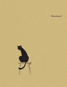 Notebook : Cat on the Chair - Minimal Design Unlined Notebook - Large (8. 5 X 11 Inches) - 110 Pages (notebooks and Journals 8. 5 X 11, Notebooks for Girls,journals to Write in, Journals for Women, In