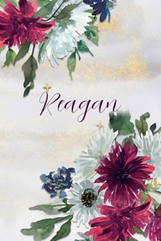 Reagan: Personalized Journal Gift Idea  for Women (Burgundy and White Mums)