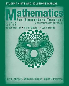Paperback Student Hints and Solutions to Accompany Mathematics for Elementary Teachers: A Contemporary Approach Book