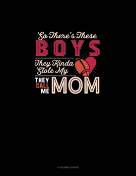 Paperback So There's These Boys They Kinda Stole My (Heart) They Call Me Mom: 4 Column Ledger Book