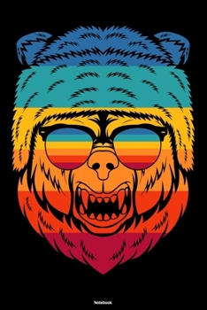 Notebook: Retro Vintage Bear Journal Groovy Rainbow Composition Book Funky Gift