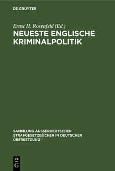 Hardcover Neueste Englische Kriminalpolitik [German] Book