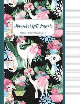 Manuscript Paper: Llama Musical Staff Composition Paper