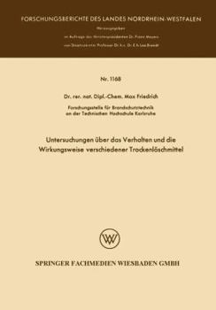 Paperback Untersuchungen Über Das Verhalten Und Die Wirkungsweise Verschiedener Trockenlöschmittel [German] Book