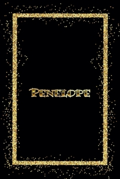 Penelope: Name Penelope Monogram Notebook - 120 Pages - Size 6x9, Soft Cover, Matte Finish- Gold Confetti Glitter Monogram Blank Lined Note Book, Writing Pad, Journal or Diary Kids, Girls Men & Women