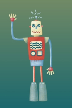 Paperback Notes: A Blank Squared Paper Journal with Waving Robot Cover Art Book