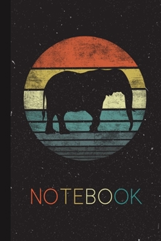 Notebook: Elephant Lover Gifts Retro Vintage Zoo Animal Silhouette Lover Blank Lined Blank Lined Notebook for Women Men Kids Great Present Thanksgiving / Birthday / Party Christmas Journal for Her Him