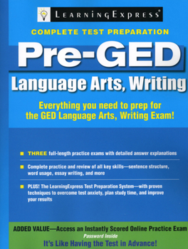 Paperback Pre-GED: Language Arts, Writing Book