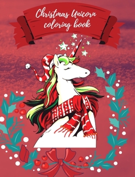Hardcover Christmas Unicorn coloring book