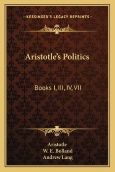 Paperback Aristotle's Politics: Books I, III, IV, VII Book