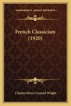 Paperback French Classicism (1920) Book