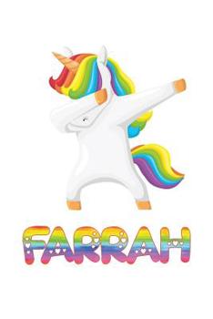 Paperback Farrah: Farrah 6x9 Journal Notebook Dabbing Unicorn Rainbow Book