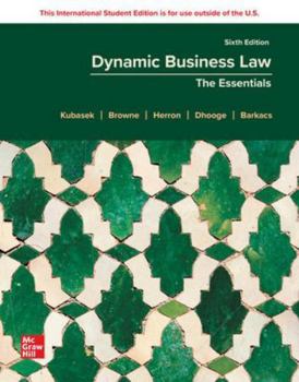 Paperback Dynamic Business Law: The Essentials ISE Book