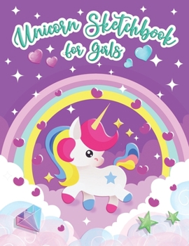 Paperback Unicorn Sketchbook for Girls: Cute Unicorn Journal and Sketchbook for kids, White Paper 100 pages with Light Purple Cover, Draw and Doodle, Great fo Book