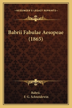 Paperback Babrii Fabulae Aesopeae (1865) [Latin] Book