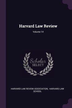 Paperback Harvard Law Review; Volume 14 Book