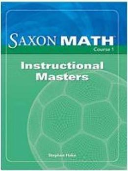 Paperback Saxon Math Course 1: Instructional Masters Book