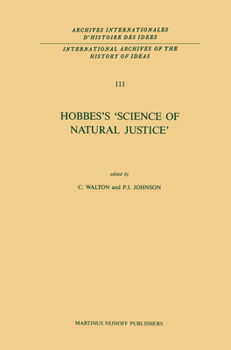 Paperback Hobbes's 'Science of Natural Justice' Book