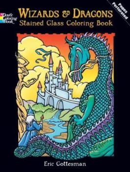 Paperback Wizards and Dragons Stained Glass Coloring Book