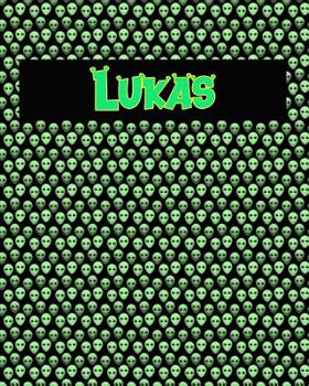 Paperback 120 Page Handwriting Practice Book with Green Alien Cover Lukas: Primary Grades Handwriting Book