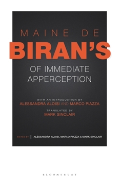 Paperback Maine de Biran's 'of Immediate Apperception' Book