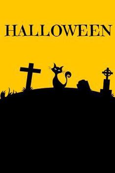 Paperback Halloween: Wide Ruled Black Graveyard Cat Gift Notebook (6" x 9", 120 pages) Book