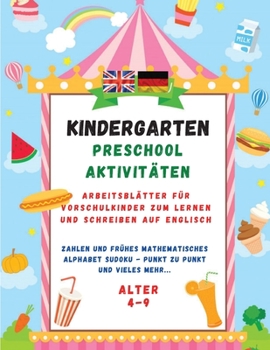 Paperback Kindergarten Workbook: Our worksheets include exercises in; English, Symmetry, Simple Math, Sudoku, Find the Difference and much more.... [German] Book