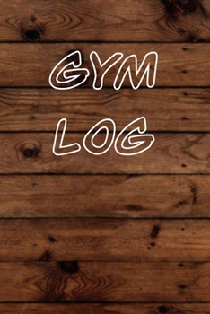 gym log: 6x9 Gym Exercise Log wood panel Black text