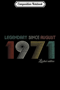 Composition Notebook: Vintage August 1971 48 Years Old Birthday Gift  Journal/Notebook Blank Lined Ruled 6x9 100 Pages