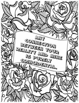 Paperback Any Connection Between Your Reality and Mine Is Purely Coincidental.: Adult Coloring Book: Beautiful designs for Stress Relief and Relaxation ( Word F Book