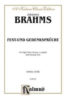 Paperback Fest-Und Gedenkspruche, Op. 109: Ssaattbb, A Cappella (German Language Edition), Vocal Score [German] Book