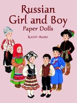 Paperback Russian Girl and Boy Paper Dolls Book