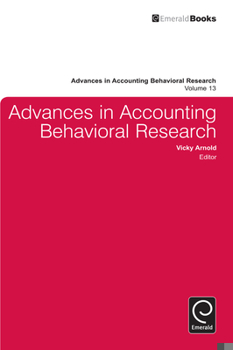 Hardcover Advances in Accounting Behavioral Research Book