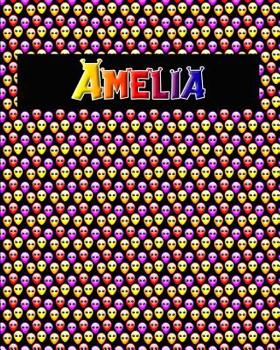Paperback 120 Page Handwriting Practice Book with Colorful Alien Cover Amelia: Primary Grades Handwriting Book