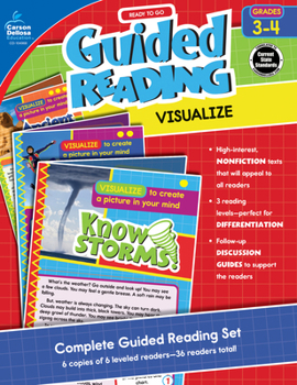 Paperback Carson Dellosa Ready to Go: Visualize Guided Reading Set, Grades 3-4 Resource Book With 36 Nonfiction Leveled Readers, Discussion Guides, Prompts, and More Book