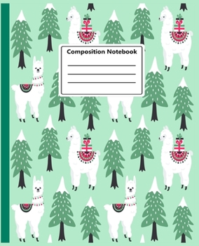 Paperback Composition Notebook: Wide Ruled Paper Cute Llama Notebook Journal For Students, Boys, Kids and Teens For Home School College for Writing No Book