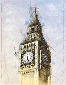 Paperback Clock Tower Notebook: 8.5 X 11 202 College Ruled Pages Book