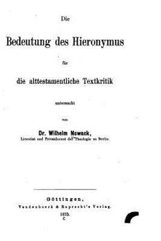 Paperback Die Bedeutung des Hieronymus für die alttestamentliche Textkritik [German] Book