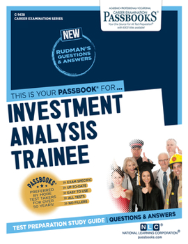 Paperback Investment Analysis Trainee (C-1438): Passbooks Study Guide Volume 1438 Book