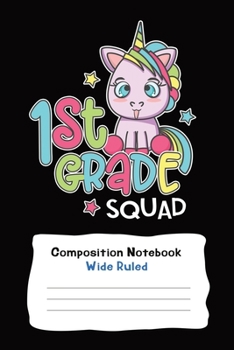 Paperback Wide Ruled Composition Notebook Unicorn Squad: 6" x 9" 120 Pages Book