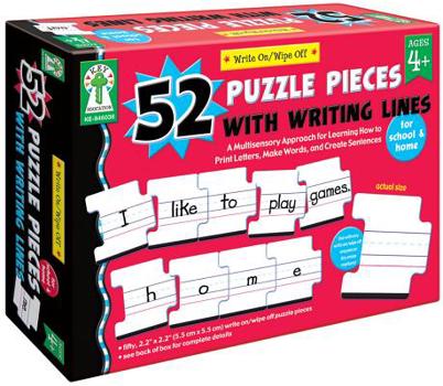 Write-on/Wipe-Off: 52 Puzzle Pieces with Writing Lines