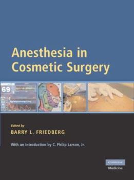 Hardcover Anesthesia in Cosmetic Surgery Book