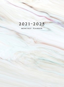 2021-2025 Monthly Planner Hardcover: Large Five Year Planner with Marble Cover