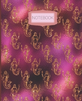 Notebook: Wide Ruled Line Notebook, School Notebook, Homes School Notebook, Gift for Kids, Students, Teens, 7.5 x 9.25 inches, Purple Mermaid Notebook