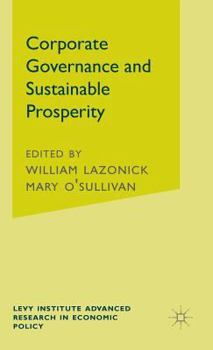 Hardcover Corporate Governance and Sustainable Prosperity Book