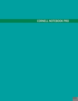 Paperback Cornell Notebook Pro: Large Note Taking System For School And University. College Ruled Pretty Light Notes. Bluebell Light Blue Bold Green C Book