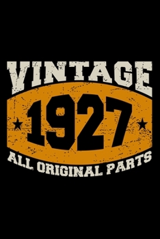 VINTAGE 1927 ALL ORIGINAL PARTS: Dot Grid Journal, Diary, Notebook, 6x9 inches with 120 Pages.